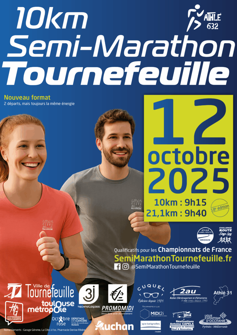 Affiche 10km et Semi-Marathon de Tournefeuille 2025