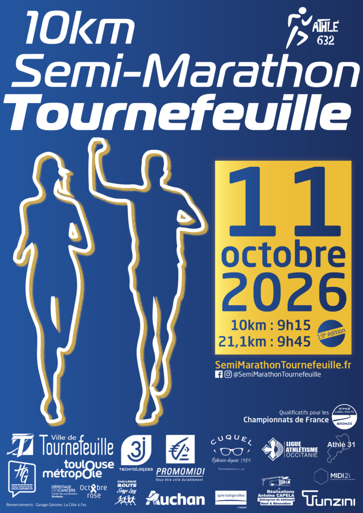 Affiche 10km et Semi-Marathon de Tournefeuille 2026